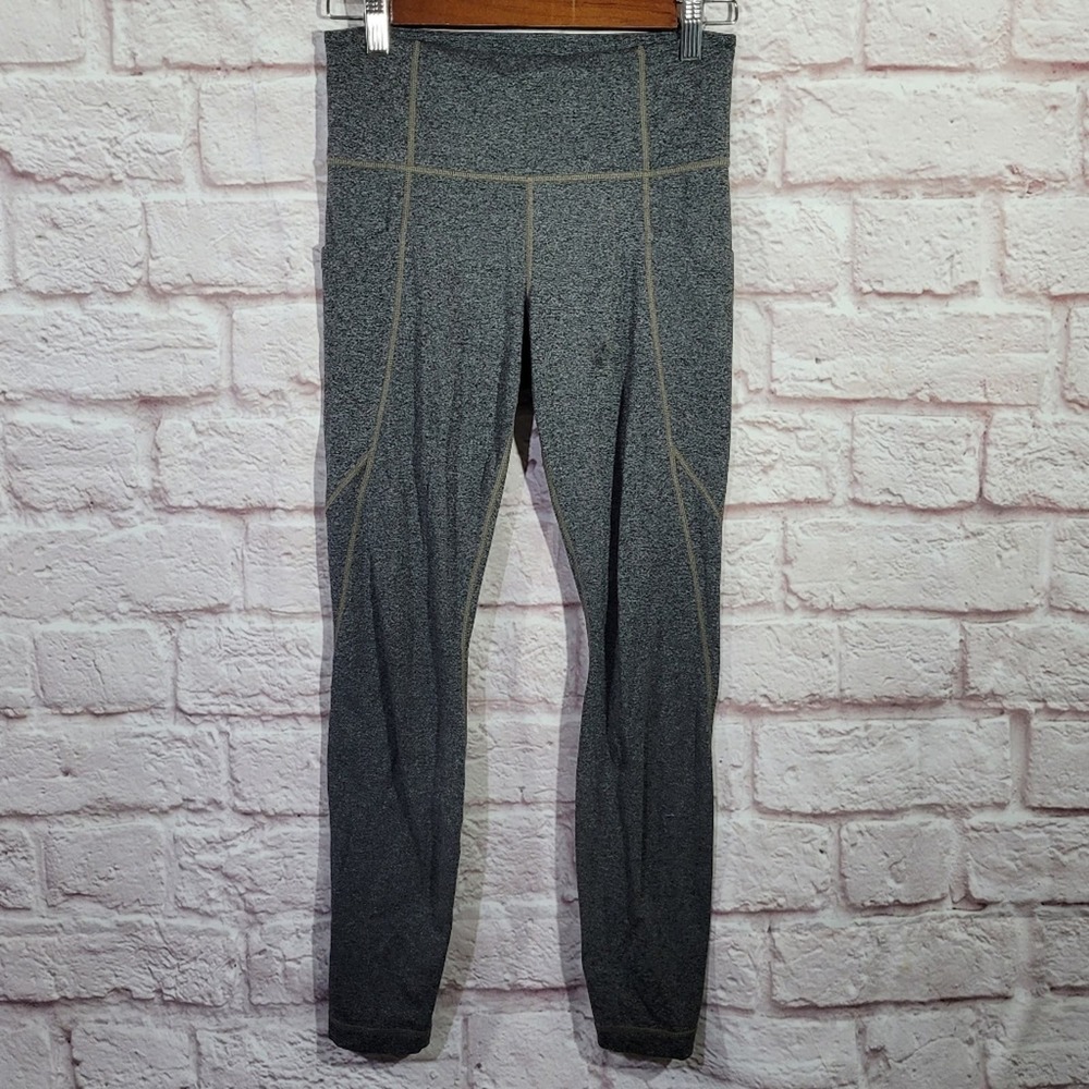 Athleta Heathered Gray High Rise Ankle Leggings